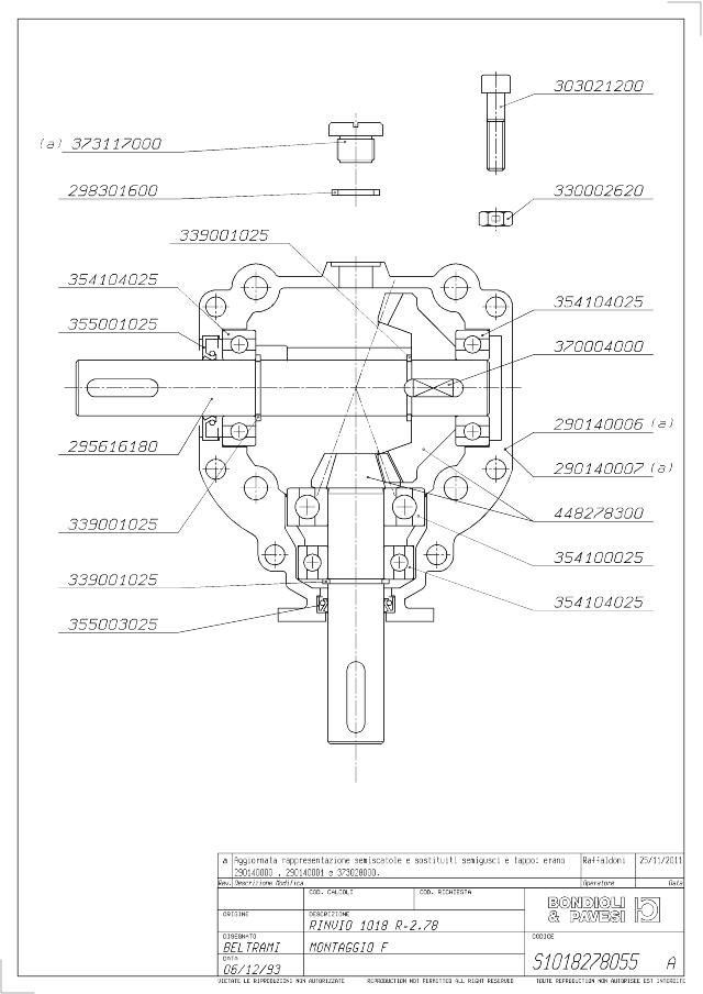 S1018 V-Gear 1:2,78 Venstre/venstre  - Y= Ø25 h8 - Z= Ø25 h8