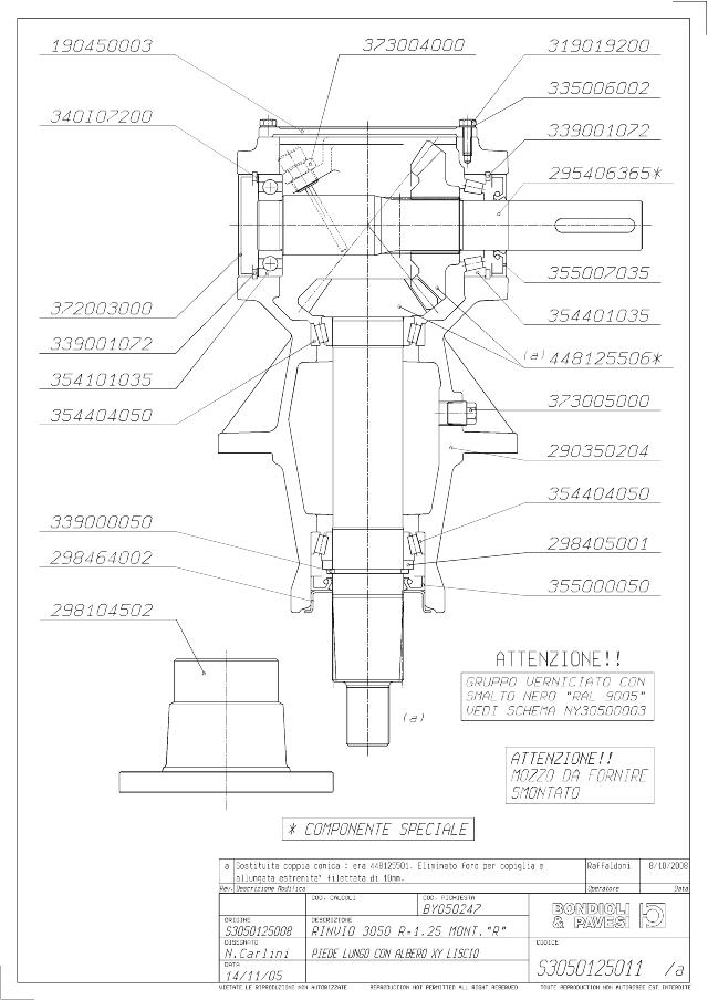 S3050 V-Gear 1:1,25 - Y= Ø35 h8 - Z= ASA 8/16 Z15
