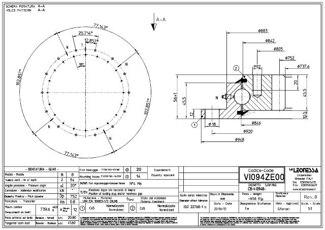 Flange drejekrans U Ø940