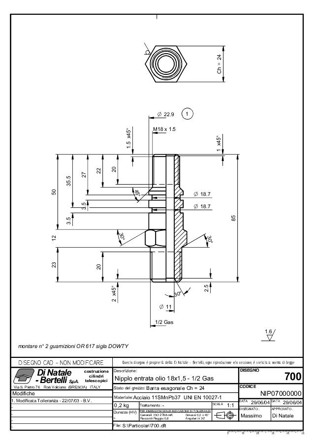 Oil inlet pin u/slangebr  1/2″