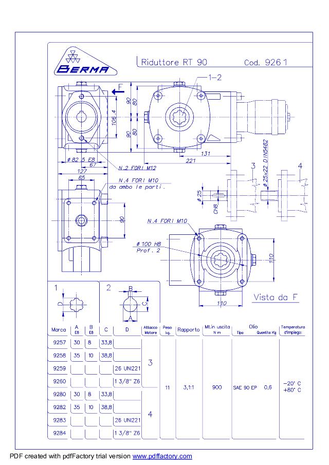 Berma RT90 SAE A gear 3,1:1 90daNm