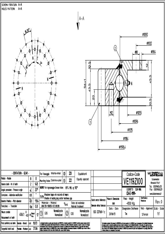 Flange drejekrans Z  Ø1198