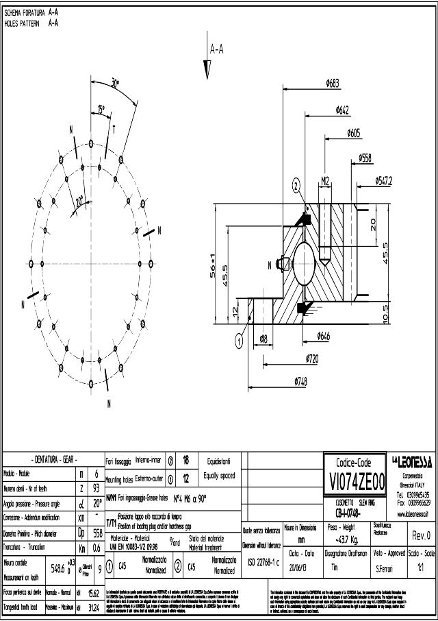 Flange drejekrans Z  Ø748