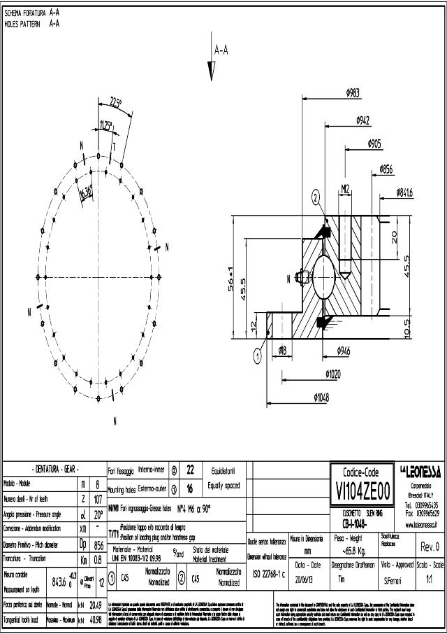 Flange drejekrans Z  Ø1048