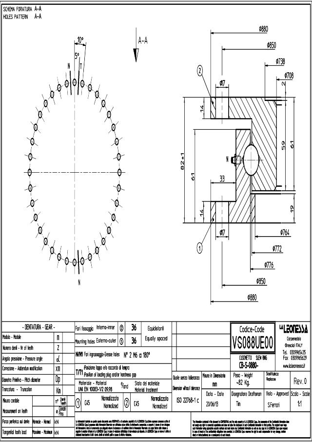 Flange drejekrans U Ø880