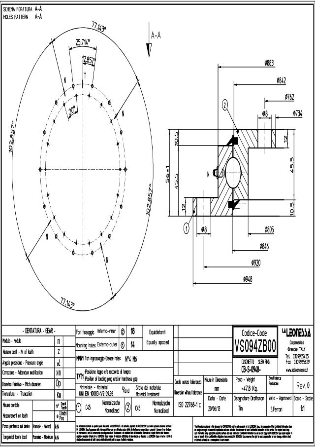 Flange drejekrans Z  Ø948