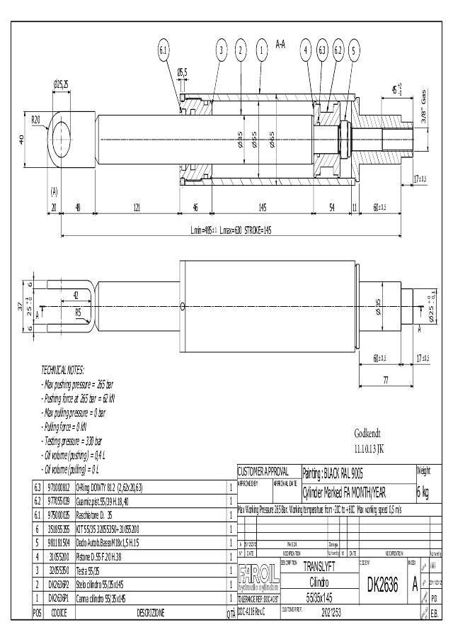 Cylinder 55/35-145