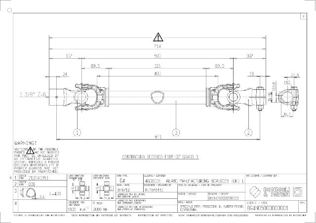 G4 Standard PTO Aksel 500mm - 1 3/8 Z6 Gaffel uden lås x Ø30 mm Gaffel med klembolt 