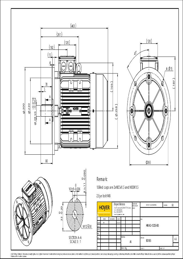 Motor 5,5 kW 1460 S1 IE3