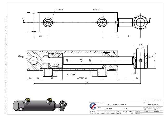 Cylinder l-min = 270 mm