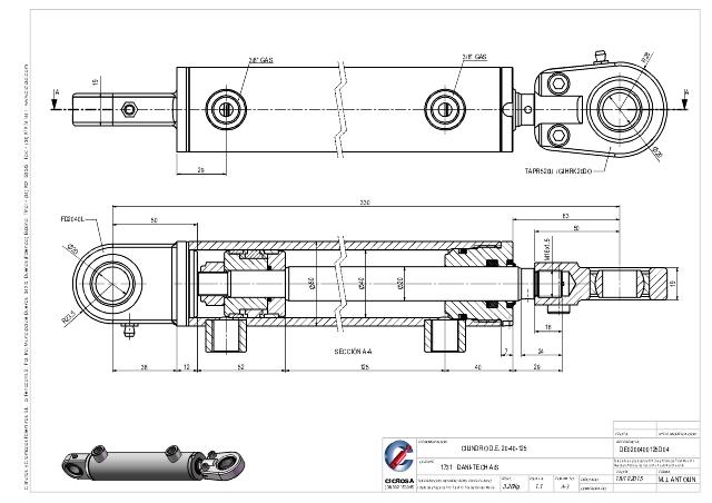 Cylinder l-min = 330 mm