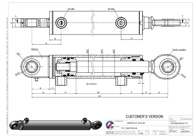 Cylinder l-min = 546 mm