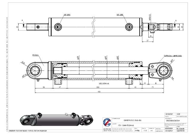 Cylinder l-min = 420 mm