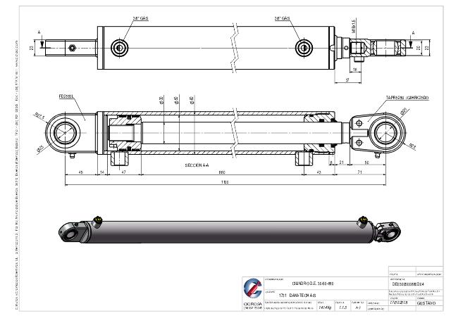 Cylinder l-min = 1100 mm