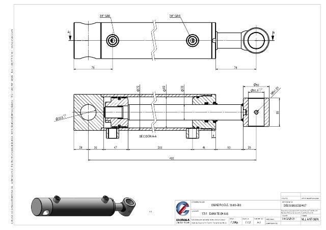 Cylinder l-min = 400 mm