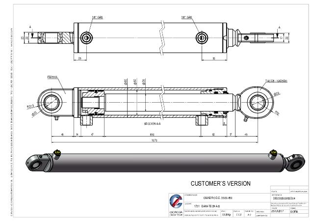 Cylinder l-min = 1070 mm