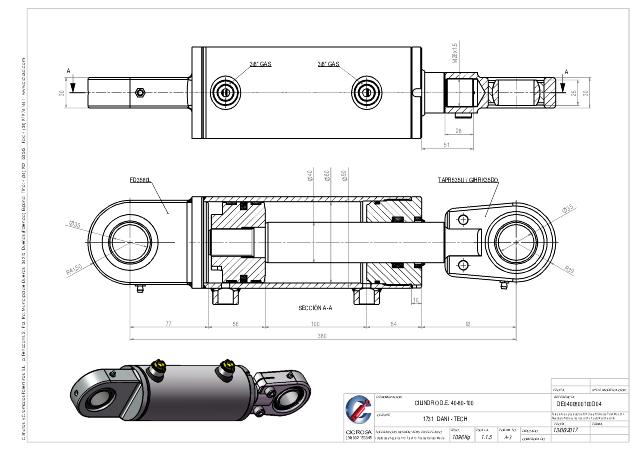 Cylinder l-min = 380 mm