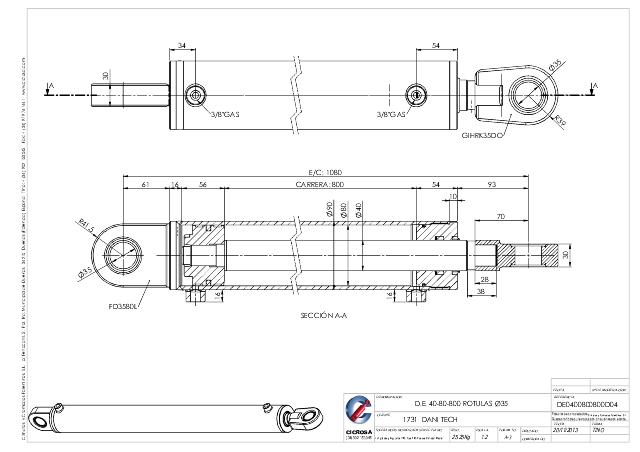 Cylinder l-min = 1080 mm