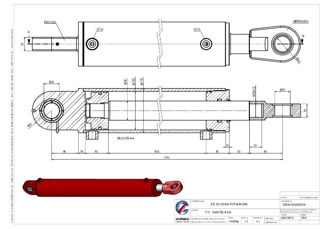 Cylinder l-min = 1144 mm