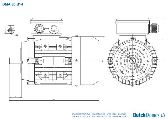 Motor 0,75 kW 1410 PTO IP65