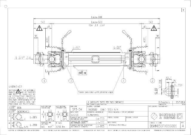 SH Standard PTO Aksel 560mm - 1 3/4 Z6 Gaffel med kilebolt x Ø40 mm Gaffel med klembolt 