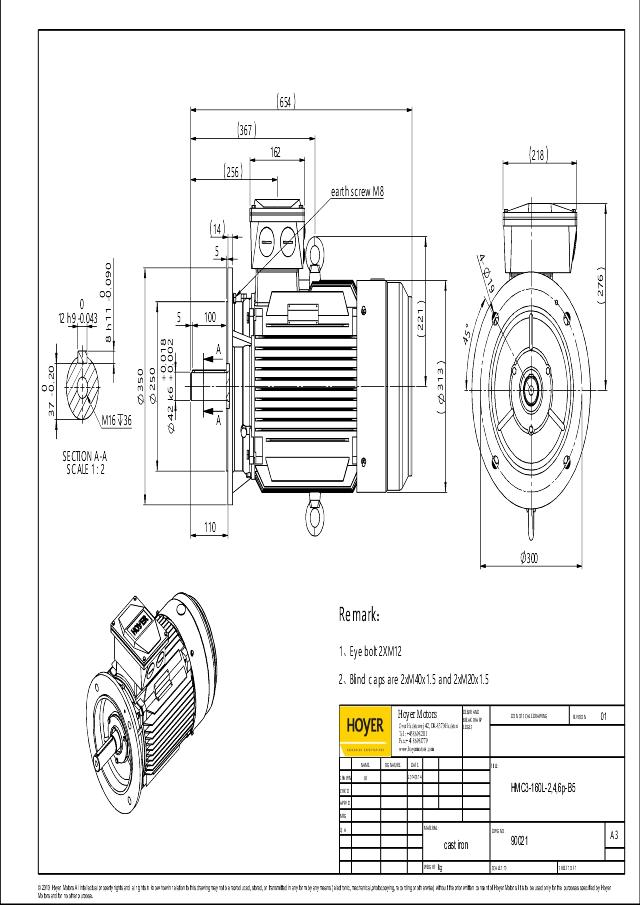 Motor 15,0 kW 1470 S1 IE3