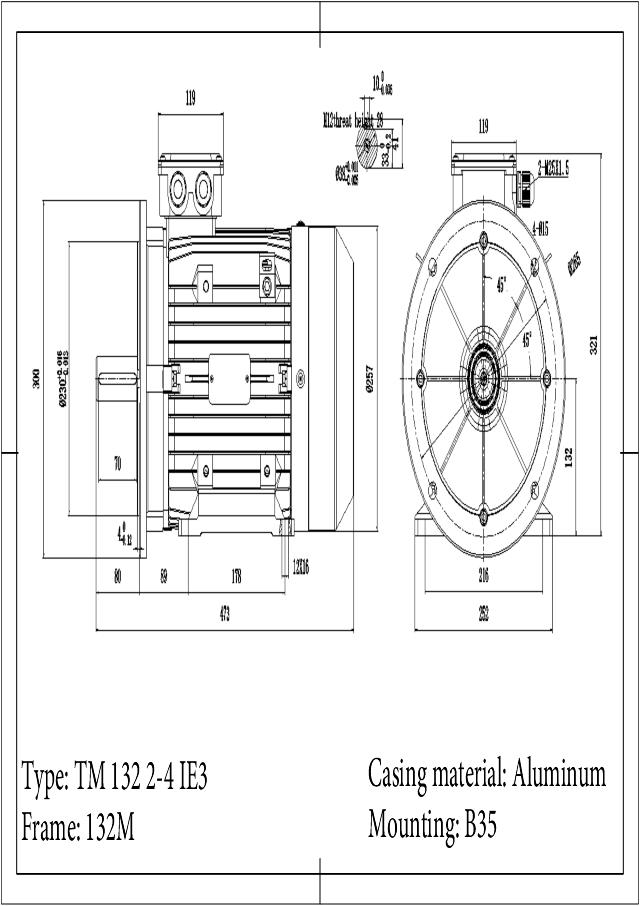 Motor 7,5 kW 1460 S1 IE3 B35 CSA/UL